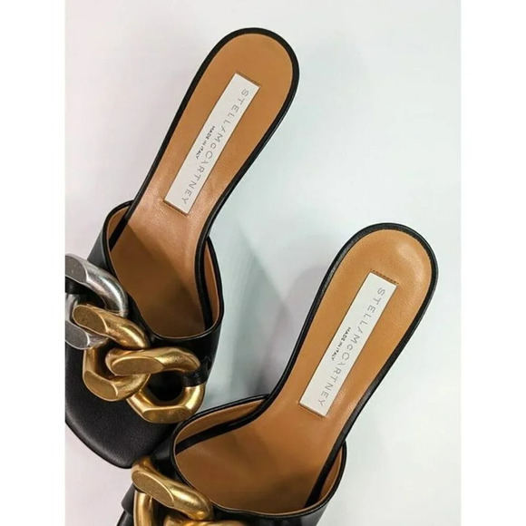 Stella McCartney Falabella Women's Chain Mules Sandals Black Size 36 (MSRP $835) - Picture 7 of 12